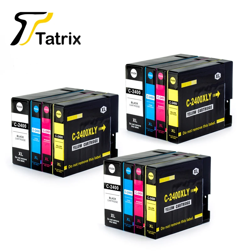 Tatrix 12 шт. для Canon PGI2400XL 2400XL PGI2400 совместимый чернильный картридж принтера MAXIFY iB4040