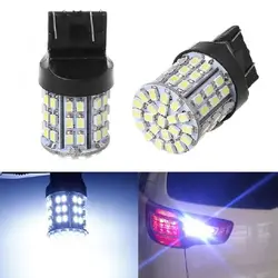 10 шт. автомобильный T20 задний фонарь W21W 7443 1206 64SMD светодиодный белый задний стоп-сигнал резервный свет лампа DC 12 В