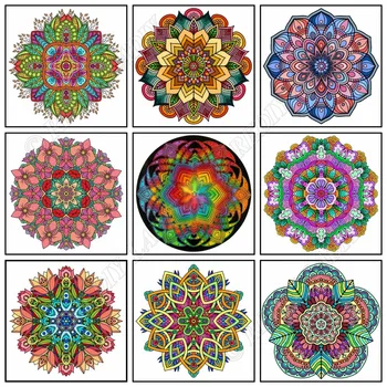 

DIY 5D Diamond Painting Mandala Flowers Full Square / Round Diamond Embroidery Crystal Mosaic Picture of Rhinestones Home Decor