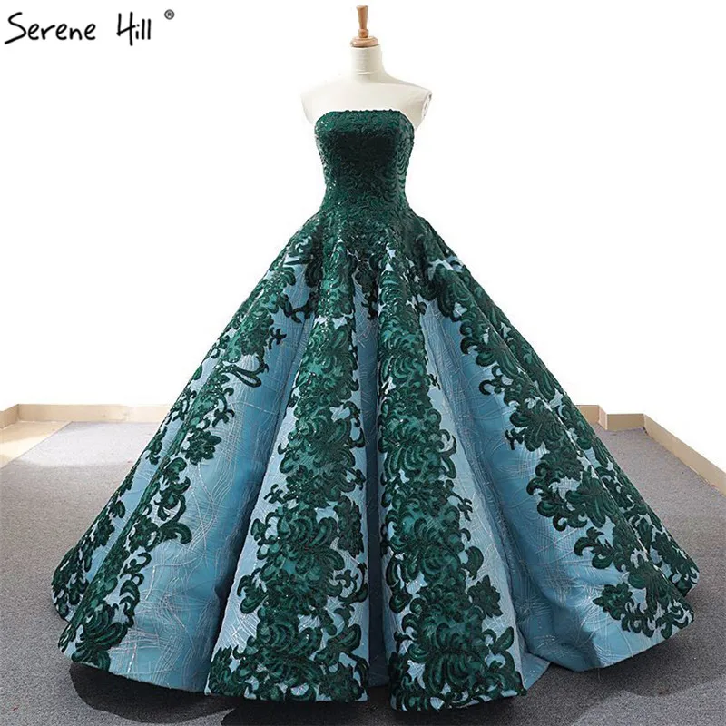 

Dubai Green Vintage Strapless Sexy Wedding Dresses 2019 Sequined Luxury Sparkle Off Shoulder Bridal Gowns Real Photo 66686