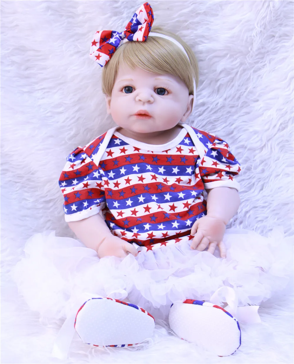 

Bebe-reborn 23" NPK full silicone reborn baby girl dolls star dress children gift toy dolls alive babies bonecas menina
