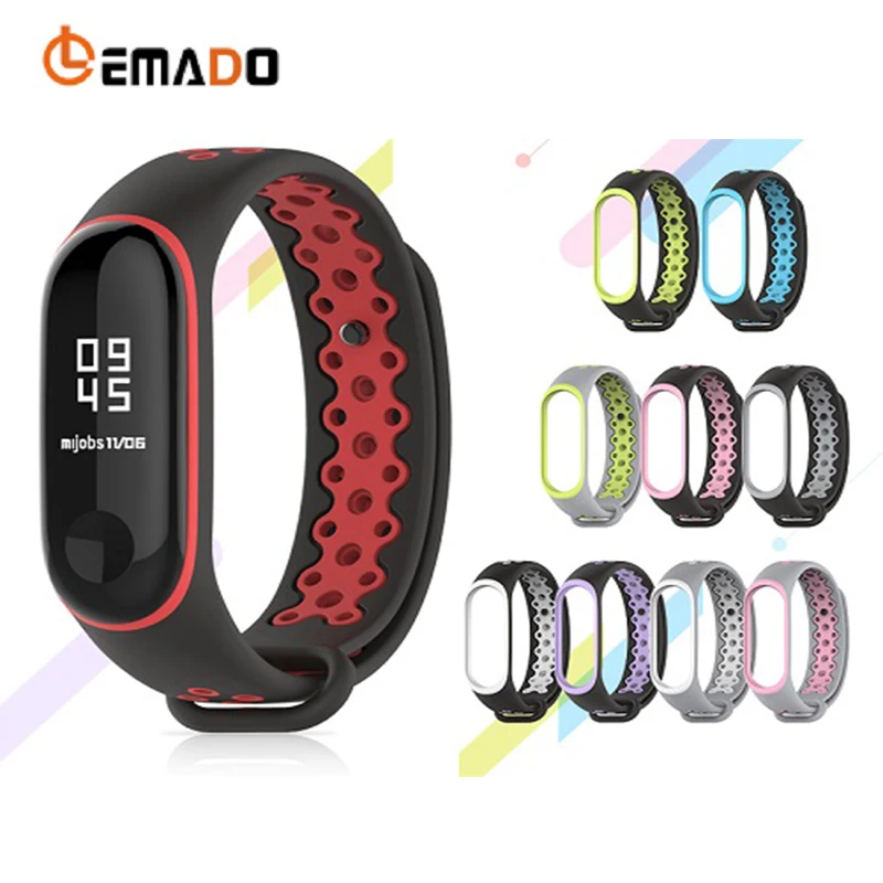 

Lemado Mi Band 3 Original Smart Band Accessories For Xiaomi Wistband Silicone Double Color Sport Fitness Bracelet For Men Women