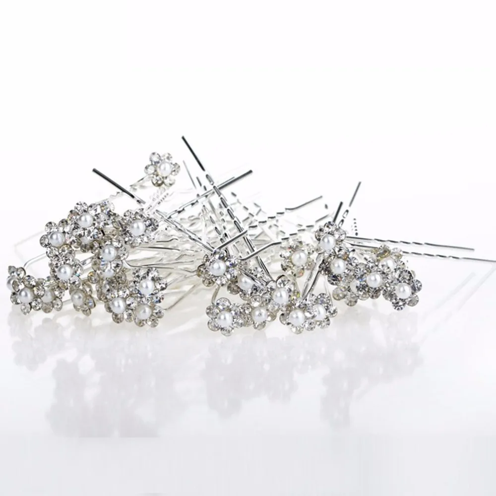 Wedding Hair Pins Simulated Pearl Flower Bridal Hairpins Bridesmaid Hair Clips Women Hair Jewelry Accessories 40 PCS