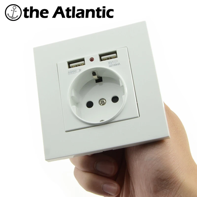 Новинка 2017 розетки Мощность 16a ЕС Стандартный выход с 2A Dual USB Зарядное устройство