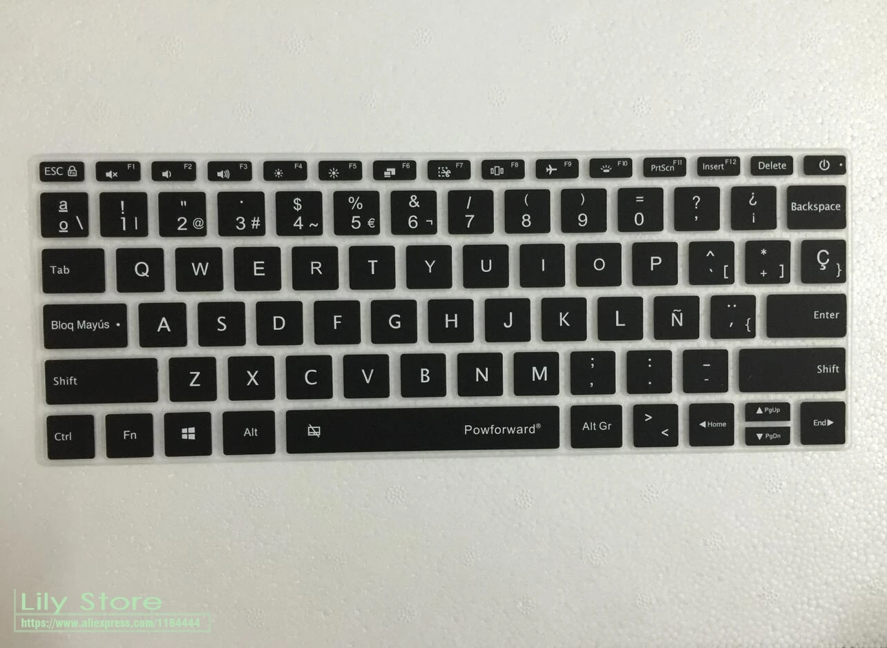 Силиконовый чехол для клавиатуры ноутбука Prorector PowForward 12 13 15 дюймов испанский для XiaoMi notebook Air 12,5 13,3 15,6 Pro Mi laptop - Цвет: Mi Air 13inch Black