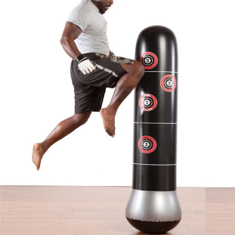 

NEW 160cm Boxing Punching Bag Inflatable Free-Stand Tumbler Muay Thai Training Pressure Relief Bounce Back Sandbag with Air Pump