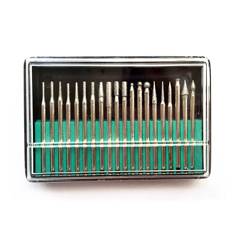 JLI 20Pcs/set Rotary Tool 150 3mm Shaft Diameter Grinding Pin Head Multifunction Engraving Abrasive tool Customizable Grit Grin