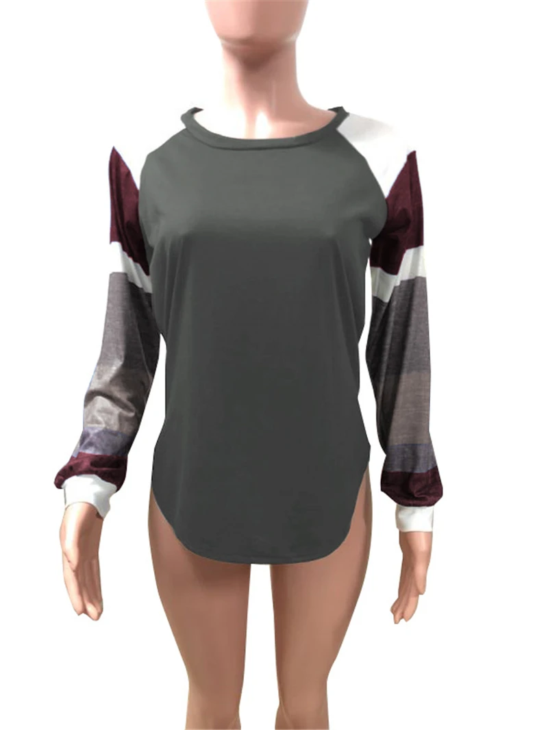 Gladiolus 2018 Fashion Women Autumn T-Shirt Long Sleeve O-Neck Multi Color Patchwork Casual T Shirt Women Tops Camiseta Feminina (12)