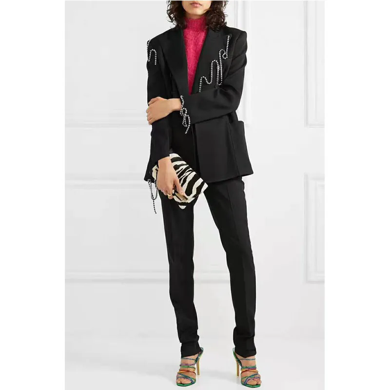 2019 Autumn And Winter New Fashion Wool Casual Suit Clothing Female Temperament Wild Decorative Suit