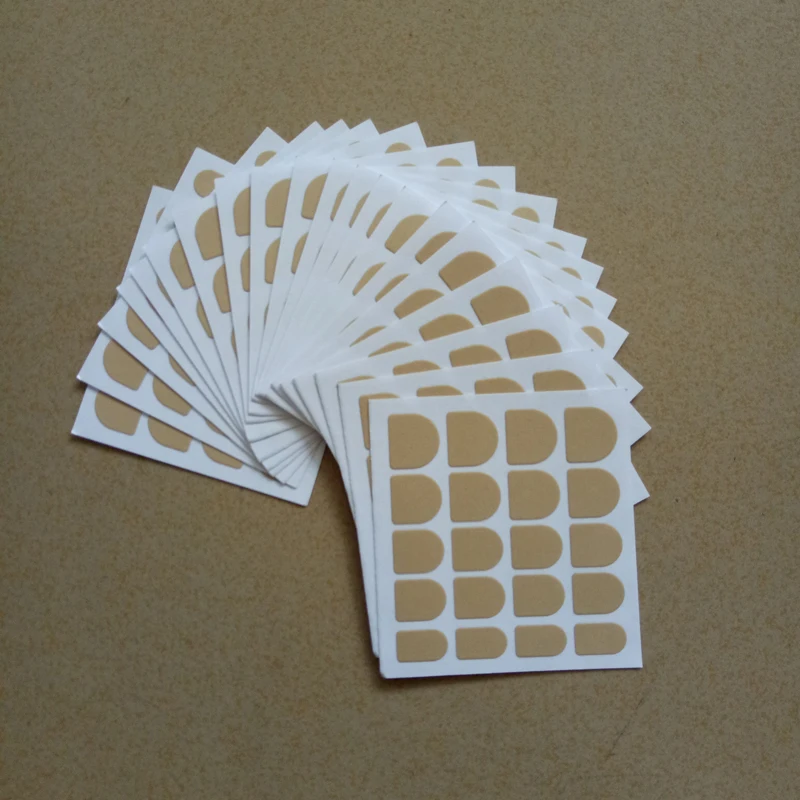 20 листов/лот самоклеящиеся накладные ногти двухсторонние клейкие наклейки, инструмент для маникюра