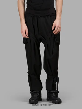 

2019 new stage catwalk wide leg pants men's loose casual harem pants large size men's clothing