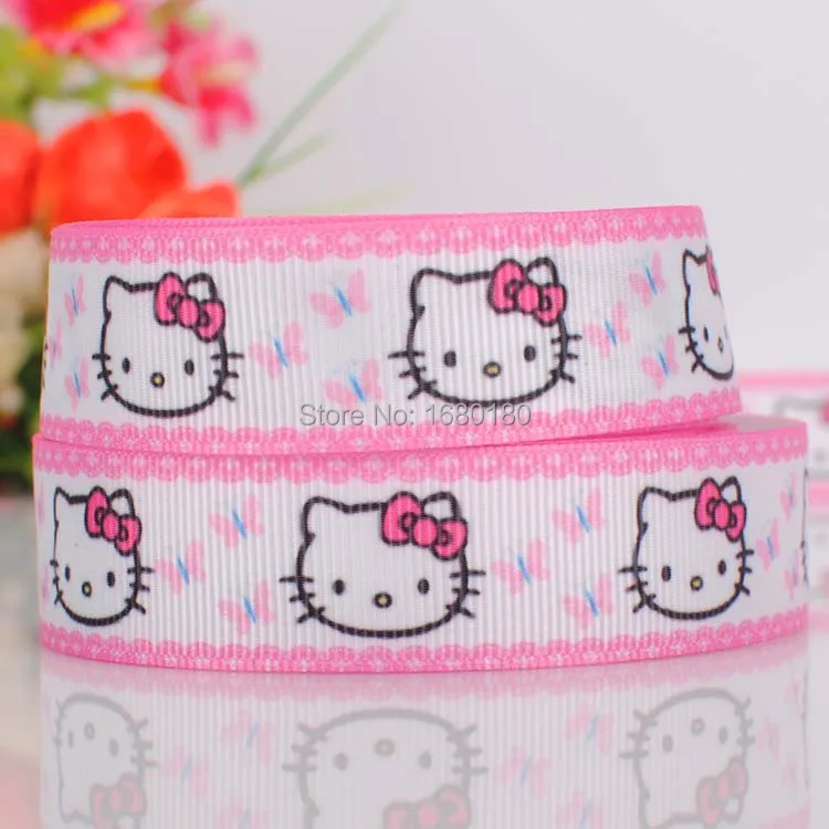 7/8&quot Free Hello Kitty Printed Grosgrain Cartoon Ribbon DIY gift wrapping garment Bags clothing hair accessories 4220 | Дом и сад