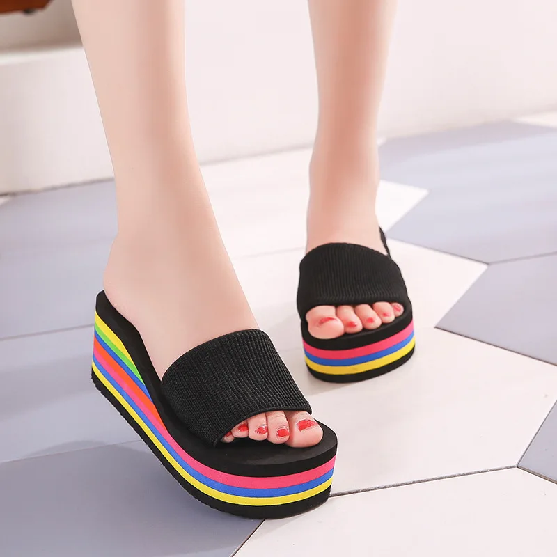 VTOTA Summer Wedges Slippers Platform High Heels Women Slippers Ladies ...