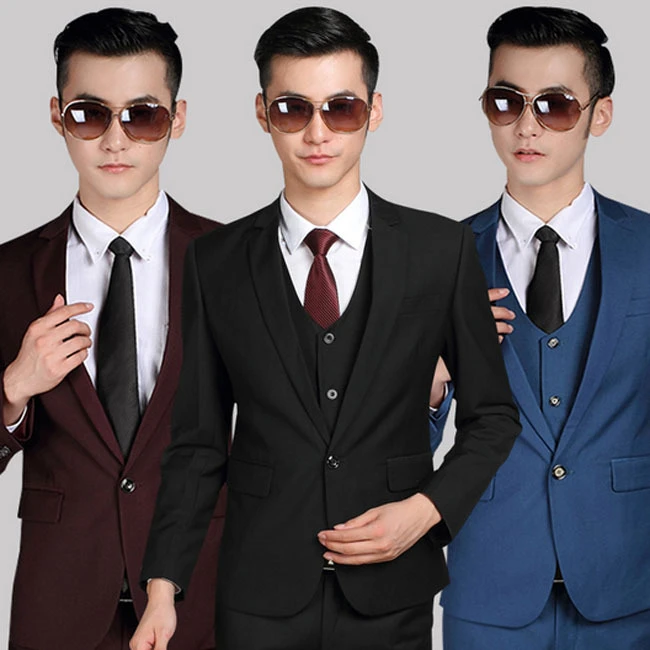 Gratis verzending nieuwe Koreaanse stijl mannen kleding mannen knop twee button wedding suits voor mannen past met broek|suit jacket|suit jacket stylessuit jacket men - AliExpress