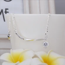 New Arrival!!Wholesale Sterling 925 Silver Anklets,925 Silver Fashion Jewelry,Inlaid Stone Hanging Single Drill Anklets SMTA012