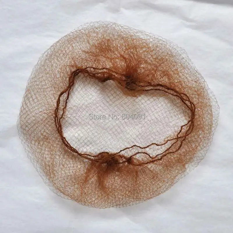 Одноразовые сетки для волос 5 мм нейлоновая сетка для волос, накладки коричневого цвета, сетка для волос с "эластичным краем" 100 штук 20 дюймов