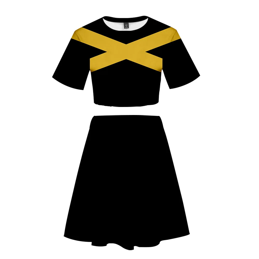 

Dark Phoenix X-Men Women Outfits 2 Piece Set Women Outfit 3D Print T-Shirt Women's Suit Mini Skirt Summer Top Ensemble Femme