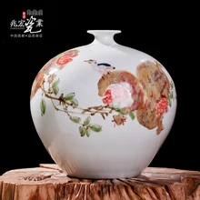 Siu Hong Jingdezhen masters pastel porcelain ornaments hand-painted high-grade Antique Vase Decoration Art smile the opening of jingdezhen high grade gift inscription hand painted ceramic vase decoration decoration design home furnishing liv
