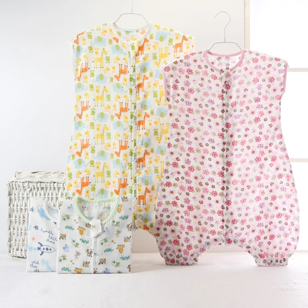 Чудесное детское хлопок детский спальный мешок тоньше 2 слоя летний костюм для малышей; комбинезон для сна пижамы для маленьких детей Костюмы для детей от 0 до 5 лет