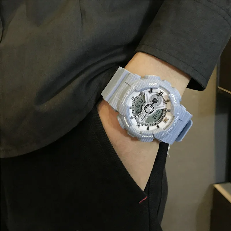 

Couple Sport Military Watch Men Waterproof Dual Time Display Women Sport Wristwatch Digital Analog Quartz Watches Male G Shock