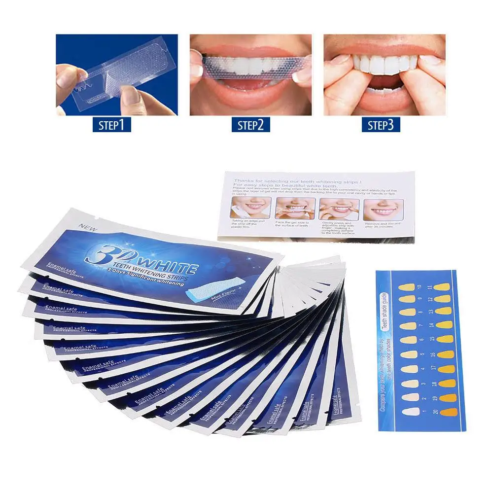 

Hot Sale 28pcs/14 Pairs Teeth Whitening Strips 3D White Gel Bleaching Tooth Whiten Teeth Oral Care Dental Hygiene Care