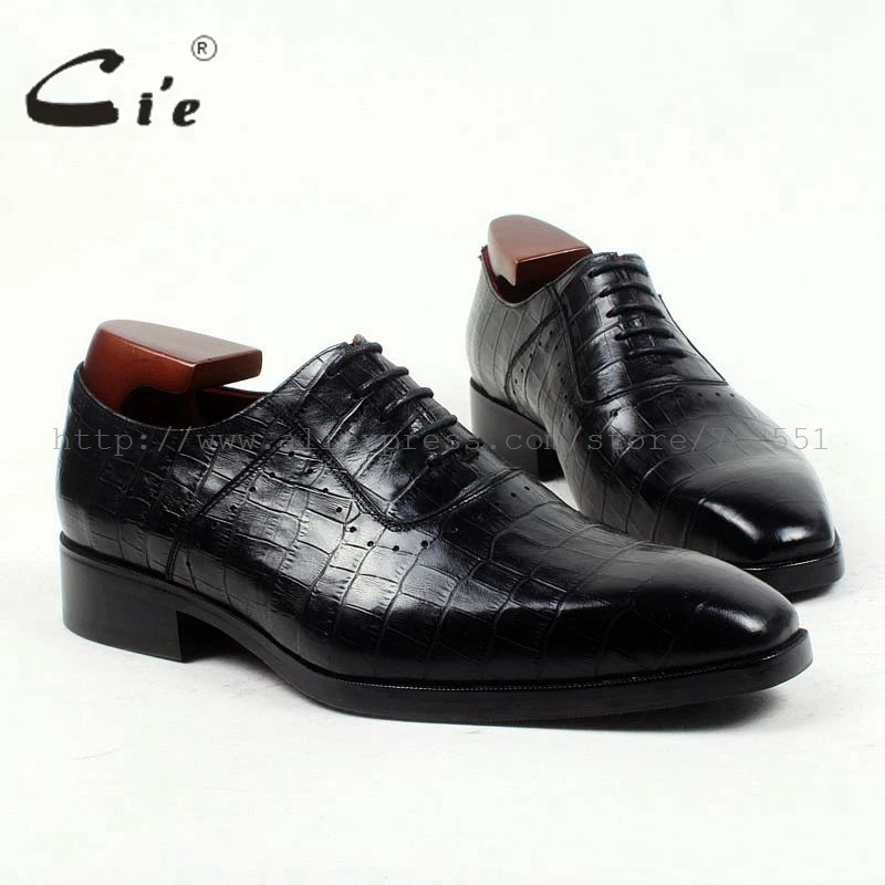 Cie квадратный носок 100% натуральная телячья кожа тисненая крокодиловая кожа на заказ кожаная мужская обувь ручной работы мужская обувь