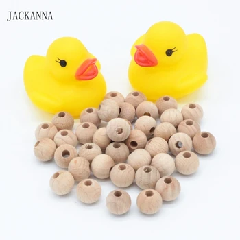 

200PCS 12mm Beech Wood Beads Wood Teether Toys DIY Pacifier Clip Accessories Round Wooden Organic Baby Teething Bead 12 mm