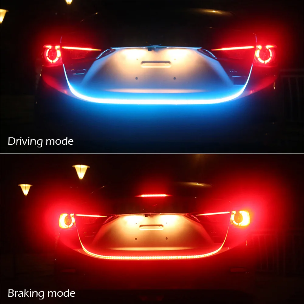 

Taitian flashing brake light flexible flow led strip for car warning lamp Red&Blue led 12v waterproof tail lights for lada kia