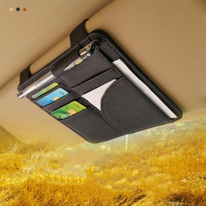 

Multifunctional Automotive Car Sun Protection Visor Glass Storage Clip Card Holder Bag