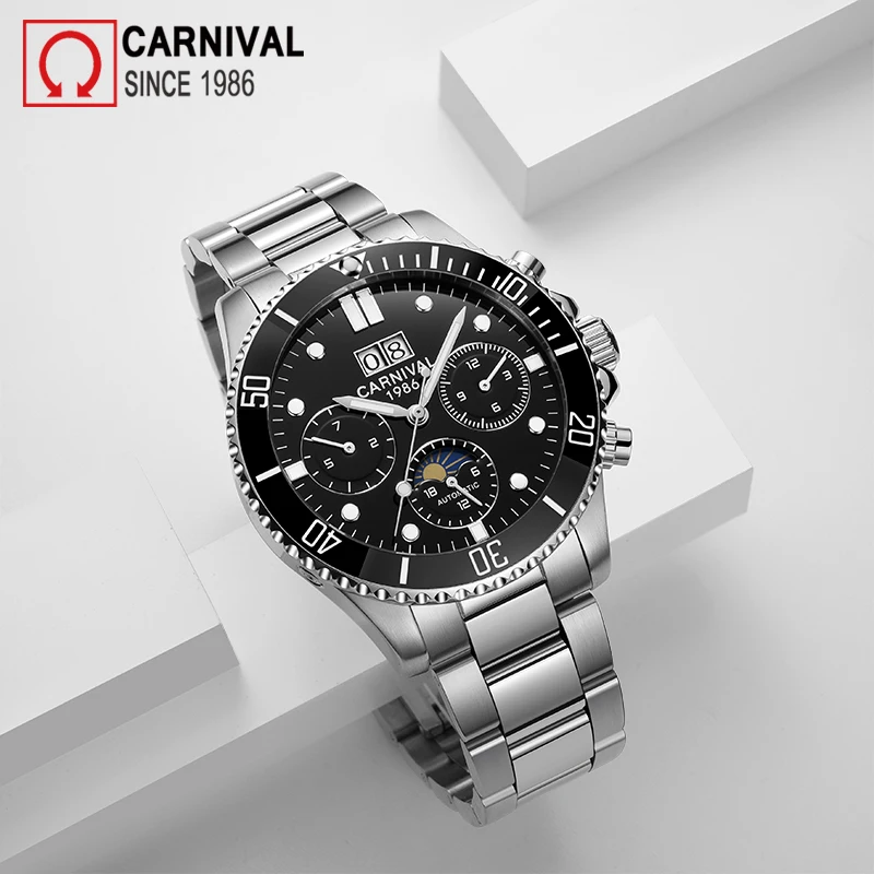 كرنفال Relogio الميكانيكية التلقائية ووتش الرجال الرياضة للماء للرجال ساعات الأعلى العلامة التجارية الفاخرة العسكرية ساعة montre أوم 2018 كرنفال Relogio الميكانيكية التلقائية ووتش الرجال الرياضة للماء للرجال ساعات الأعلى العلامة التجارية الفاخرة العسكرية ساعة montre أوم 2018