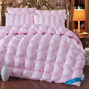 Роскошное однотонное пуховое одеяло с наполнителем из утиного/гусиного пуха, высокое качество, хлопковое стеганое одеяло queen/Full/Double/King size, разноцветное зимнее одеяло - Цвет: 2016749 pink
