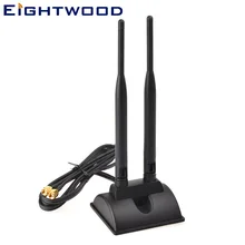 Eightwood Двухдиапазонная WiFi 2,4 Ghz 5GHz 6dBi Магнитная база RP-SMA вилка антенна для WiFi роутера внутренний WiFi беспроводной диапазон сигнала