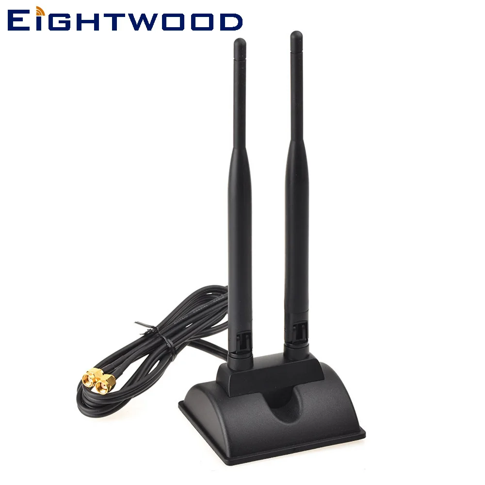 

Eightwood Dual Band WiFi 2.4Ghz 5GHz 6dBi Magnetic Base RP-SMA Plug Antenna for WiFi Router Indoor WiFi Wireless Range Signal