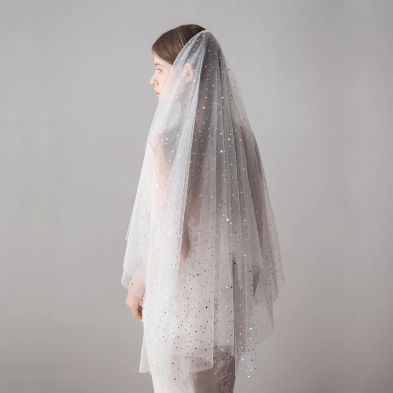100 cm Shinny Long Brides Veil for Women Tulle Bridal Veil Wedding Dress Accessory High Quality 100 cm Shinny Long Brides Veil for Women Tulle Bridal Veil Wedding Dress Accessory High Quality