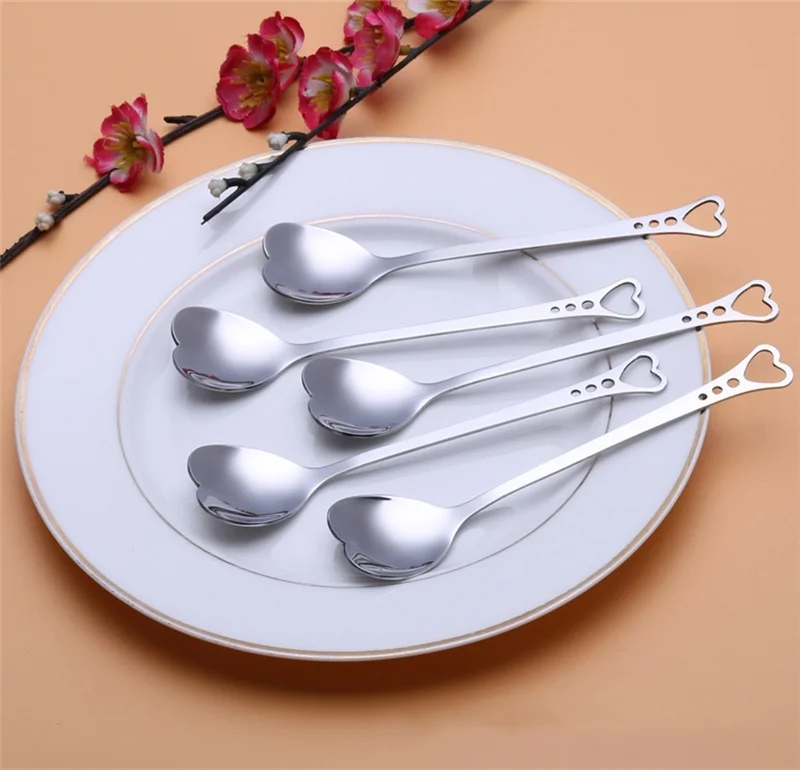 Hoomall кофейные ложки в форме сердца из нержавеющей стали изысканное зеркало