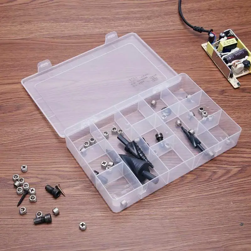 10 Grids Portable Screw Hardware Tool Storage Box Container Ring