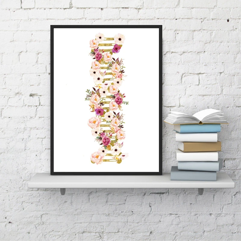 

Biology DNA Tree Medical Symbol Poster Art Print , Science Illustration Biology Genetics Canvas Painting Picture Wall Art Decor