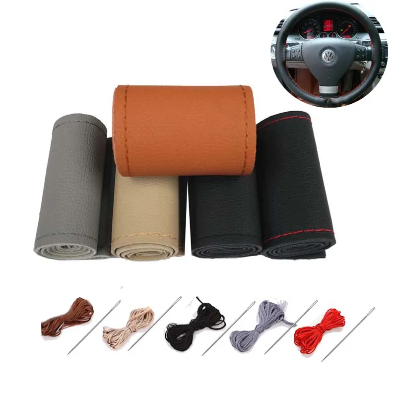 Cowhide Leather car Steering Wheel Cover,DIY steering wheel racing