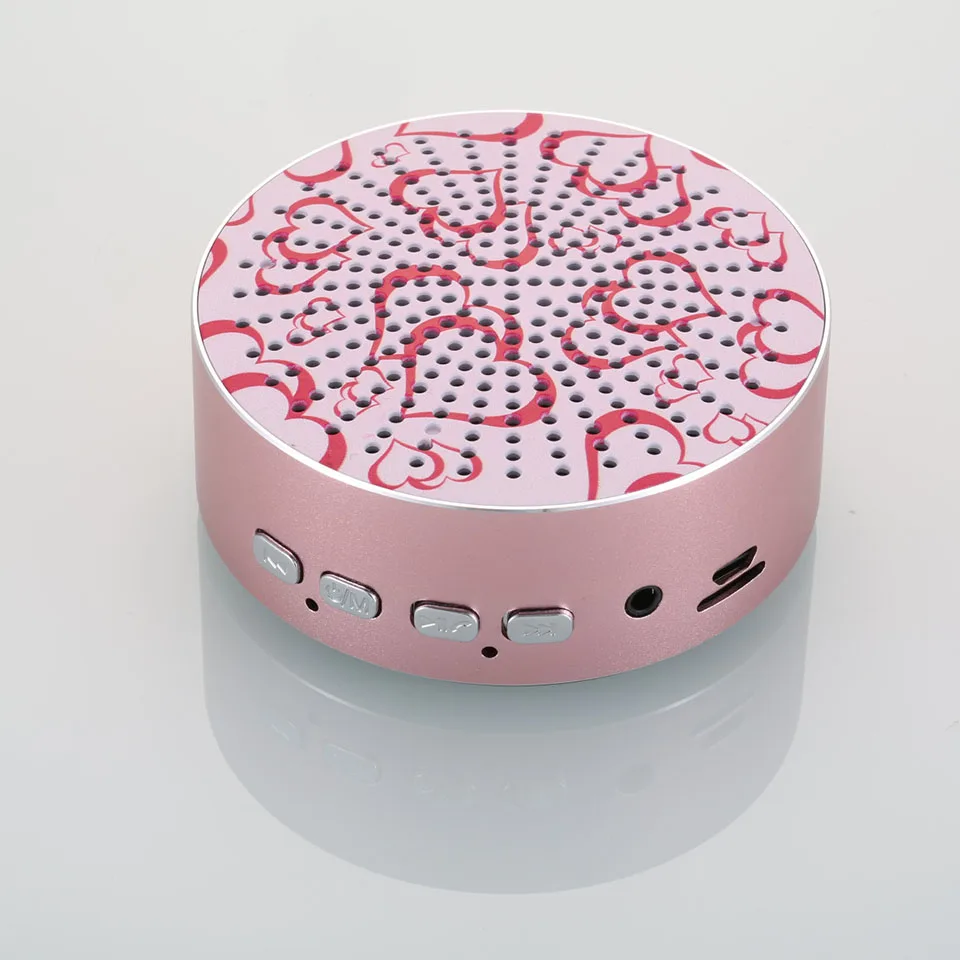 Портативный шаблон беспроводной мини Bluetooth динамик сабвуфер поддержка звуковая система стерео музыка объемный Громкая связь металлический динамик - Цвет: pink