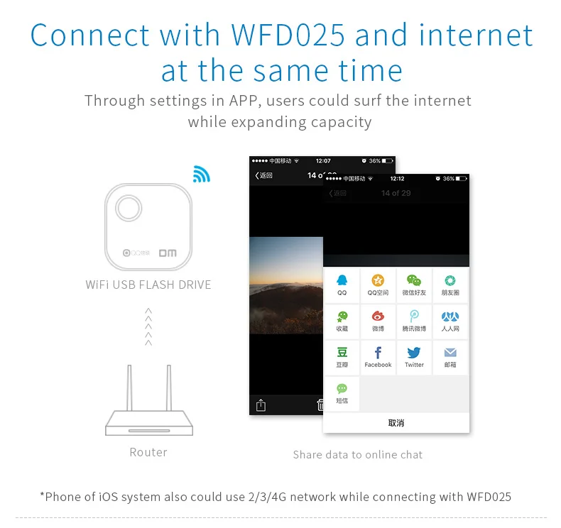 Беспроводной USB флеш-накопитель DM WFD025 32 Гб 64 Гб 128 Гб Wi-Fi USB для iPhone/Android/PC смарт-накопитель Usb карта памяти Multiplaye