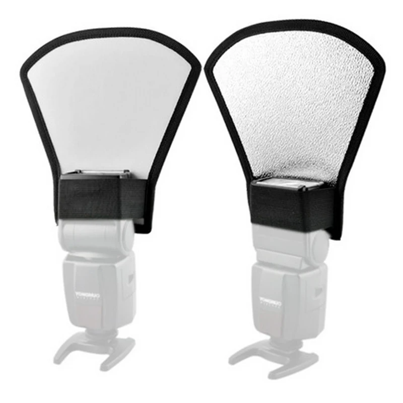 

New Sale Camera Flash Diffuser Softbox Silver White Reflector For Canon For Nikon Speedlite