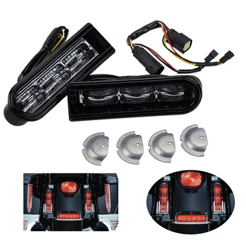 

LED Inserts Saddlebag Filler Support Turn Lights Taillight Running Light For Harley Touring Electra Glide Road King 2014-2017