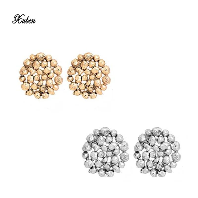 

2018 New Minimalistische Geometrie Oorknopjes Voor Vrouwen Legering Hollow Earring 3 Stijlen Ronde Maan Onregelmatige Oorbellen