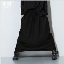 Горячая Весенняя Новинка Мужчины Висит низкий шаговый шов льняные шаровары Штаны летяга для певицы для сцены костюмы широкие брючины Штаны