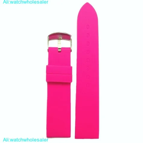 20mm Funny Deep Pink Silicone Jelly Rubber Ladies Watch Band Straps WB1002R20JB
