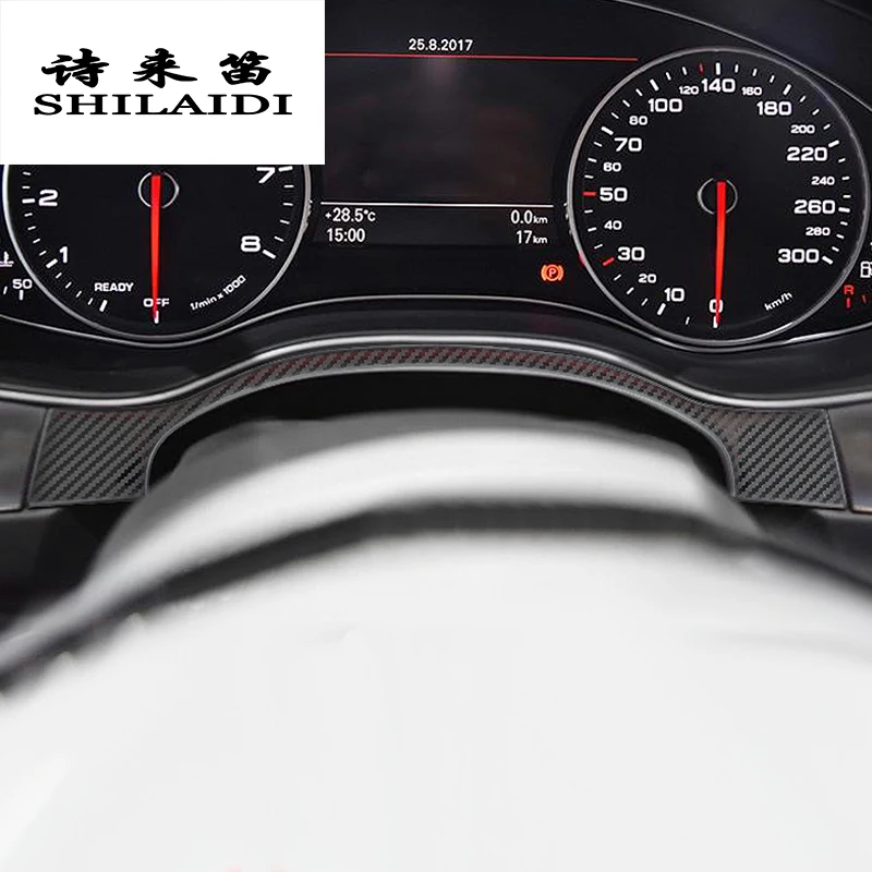 Автомобильный Стайлинг для Audi A6 C7 углеродное волокно приборная панель отделка Центральная панель управления украшение крышка Наклейки интерьерные авто аксессуары