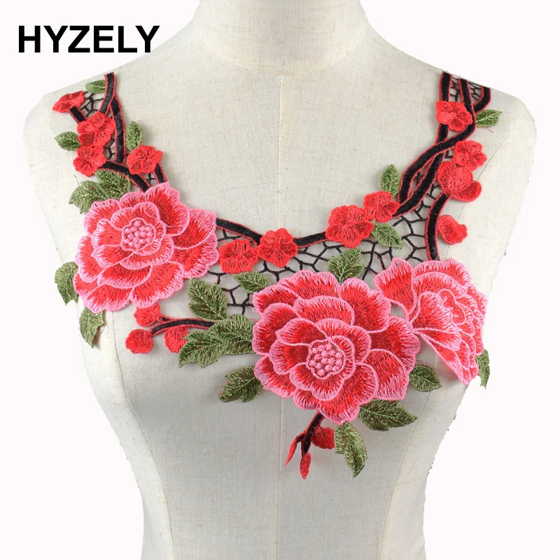 

1pc Elegant Embroidery Pink Flower Floral Lace Collar Fabric, DIY Collar Lace fabrics for Sewing Supplies DIY Crafts NL185