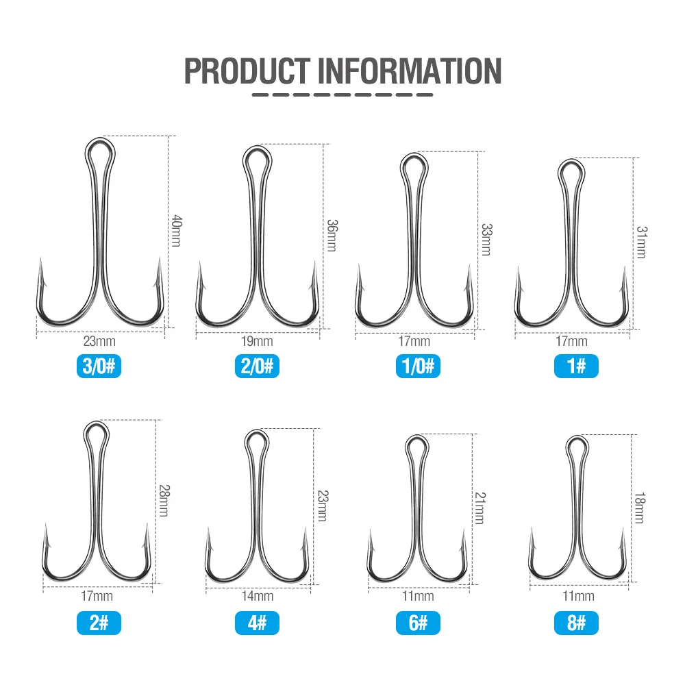 DONQL 10pcs Set Double Fishing Hooks Barbed Carp Fishhook For Soft Worm Lure High Carbon Steel Fly Fishing Hook Accessories (2)