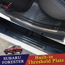 Accessori auto Nero Opaco Pedale Porta Dello Scuff Del Davanzale Piastra di Copertura Interna Built-In Soglia Parte Per Subaru Forester SK 2018 2019