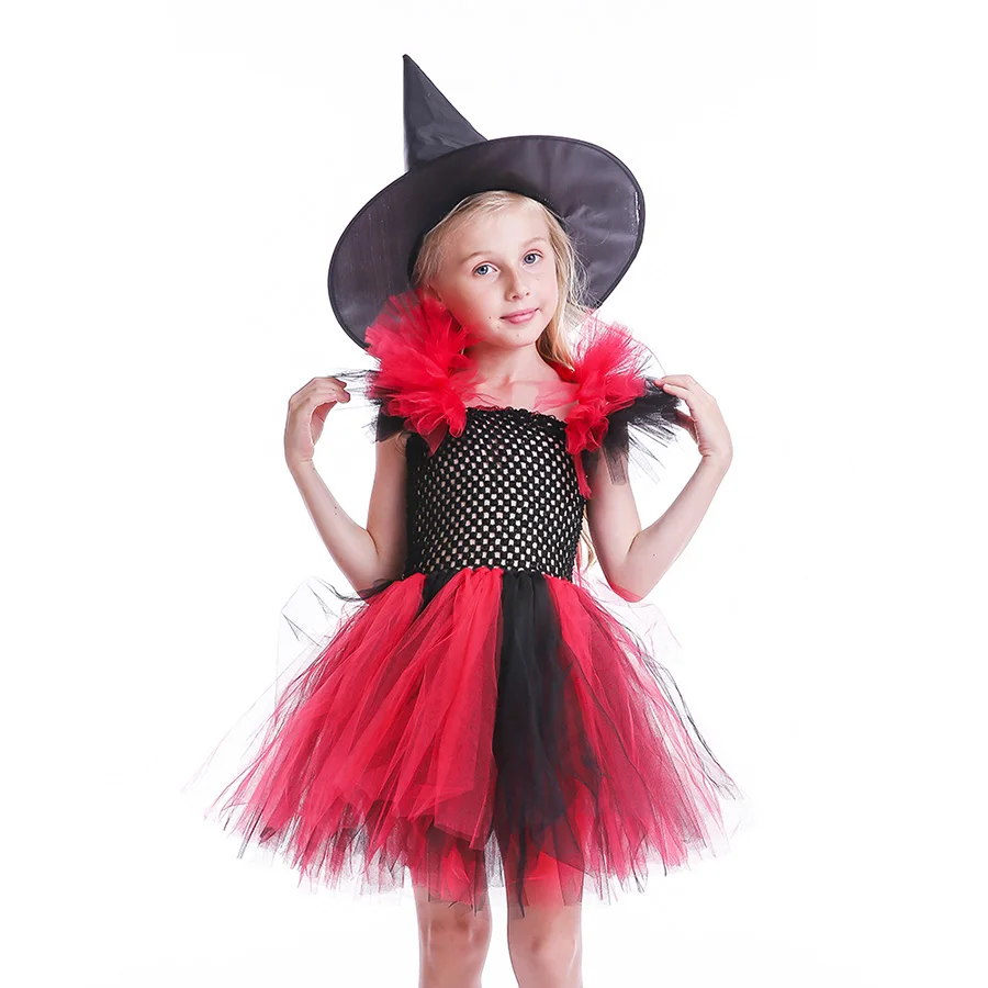 Halloween Christmas TUTU Dress Girls Clothing TUTU Princess Photo Prop with Witch Hat Kids (5)